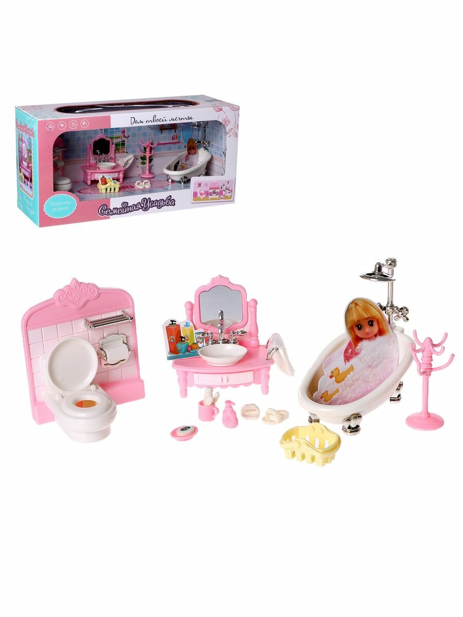 Игровой мебели для кукол "Семейная усадьба ванная комната"