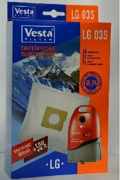 Пылесборники (VESTA FILTER LG 03S синтетика комл. 4шт.+2 фильтра (10))