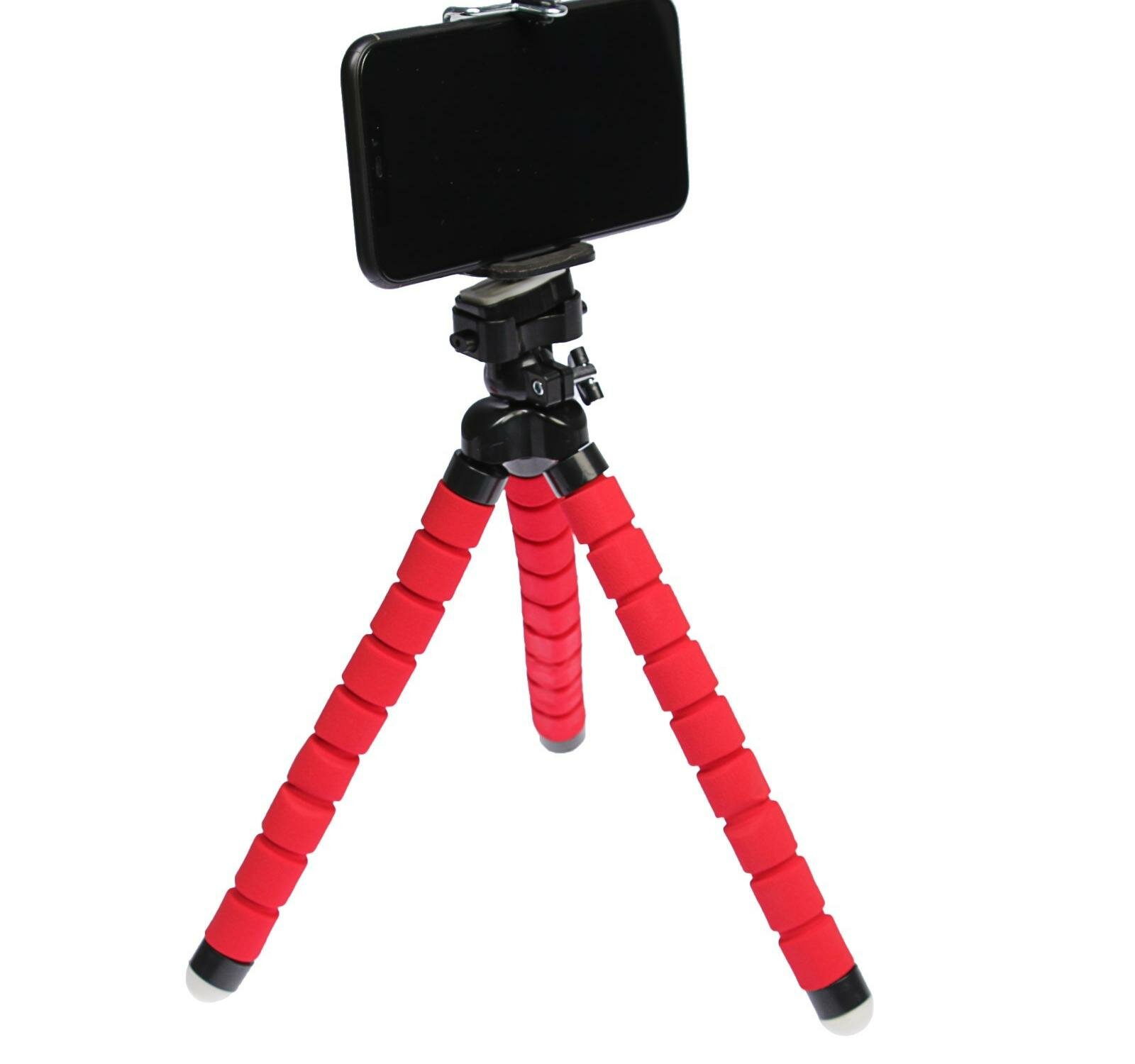 Штатив-тренога Luazon настольный, для телефона, гибкие ножки, 26 см, красный