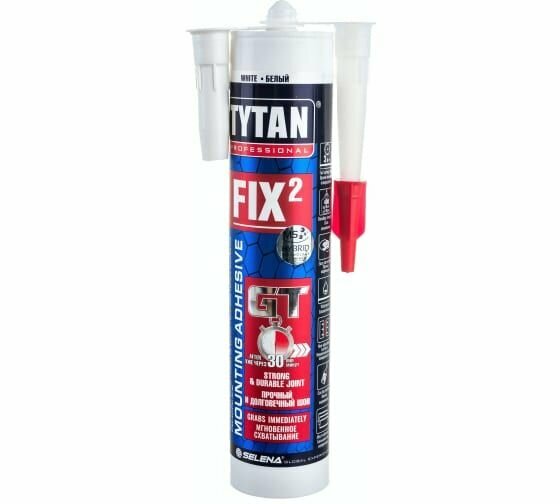 Монтажный клей TYTAN PROFESSIONAL Fix2 GT гибридный с мгновенным начальным схватыванием 290 мл 73891