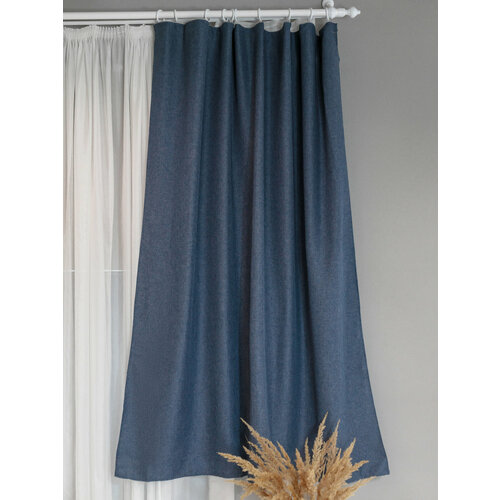 Штора 145х180 полиэфир Савана, цвет синий