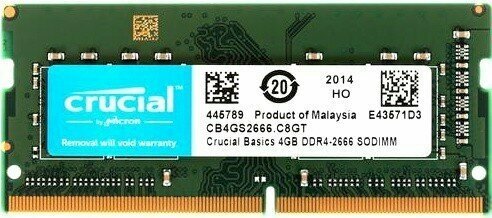 Оперативная память 4Gb DDR4 2666MHz Crucial SO-DIMM (CB4GS2666)