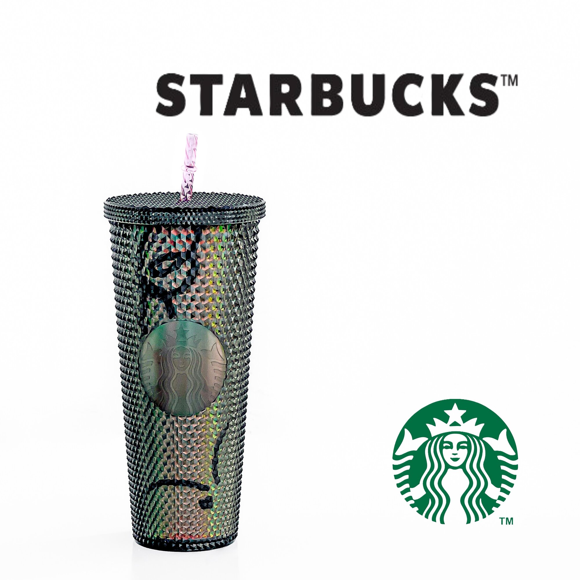 Стакан с трубочкой Starbucks BlackPink limited edition черный