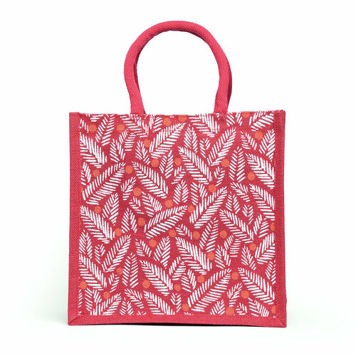 Сумка шоппер Джутовая сумка Ягоды, сумка шоппер,сумка для покупок, ярко-красный РВ-5014, красный, белый эко авоська шоппер