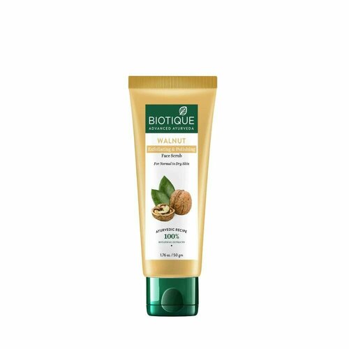 WALNUT Exfoliating Polishing Face Scrub Biotique грецкий орех Отшелушивающий и полирующий скраб для лица для нормальной и сухой кожи Биотик тюбик 50 г 580₽