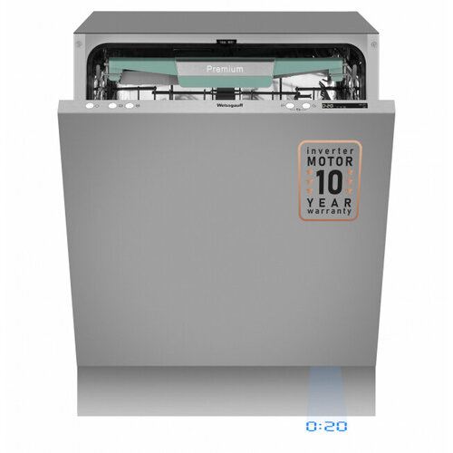 Встраиваемая посудомоечная машина с проекцией времени на полу, авто-открыванием и инвертором Weissgauff BDW 6075 D Inverter AutoOpen Timer Floor