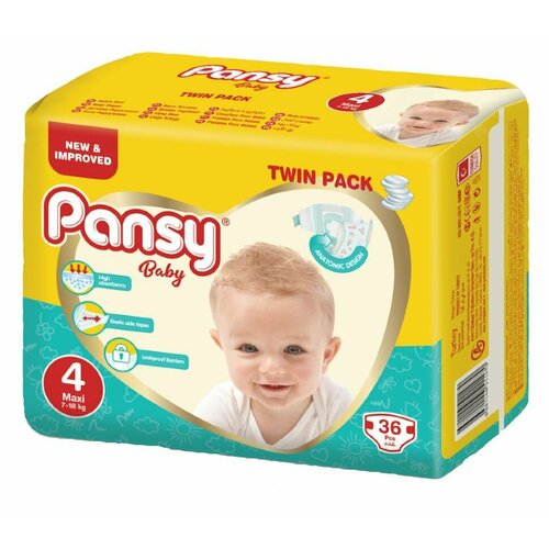 Pansy Baby Детские подгузники, twin maxi 7-18 кг, 36 шт/уп