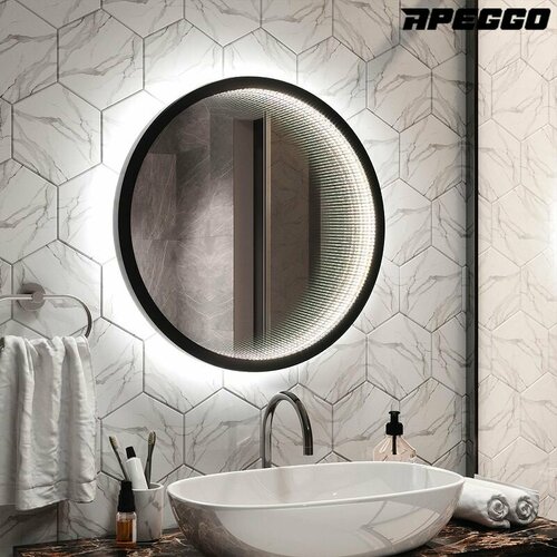 Зеркало Apeggo Delia Led D 600 с датчиком движения черный 14375₽