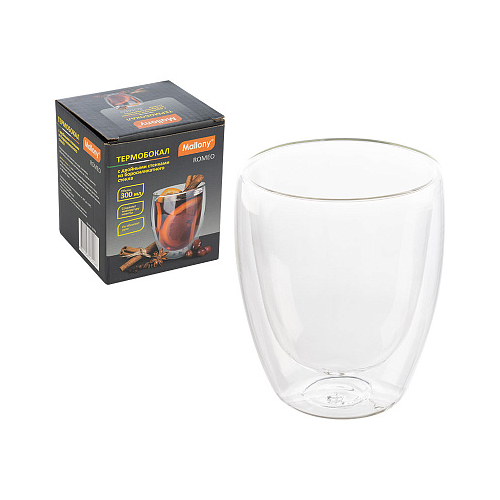 Стакан стекло 300МЛ двойные стенки MALLONY 1089₽