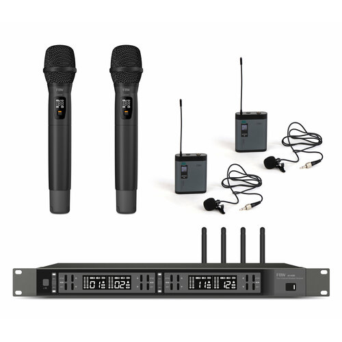 FBW A4-22MIX1 четырёхканальная радиосистема A140R2xA100BT2x101HT 512-562МГц FM-модуляция 21030мВт 3 уровня Squelch индикация батареи 50Гц-1 3848000₽