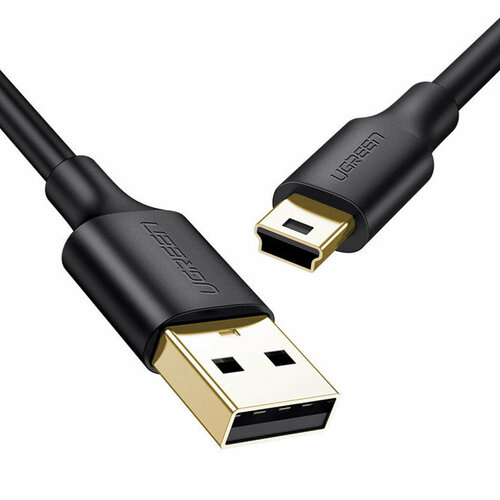 Кабель UGREEN US132 30472 USB 20 A Male to Mini 5 Pin Male Cable 2 метра чёрный 590₽