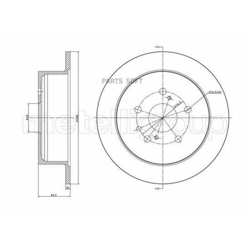 METELLI 231542C 23-1542C_диск тормозной задний!\ Lexus RX300/RX350/RX400 03>