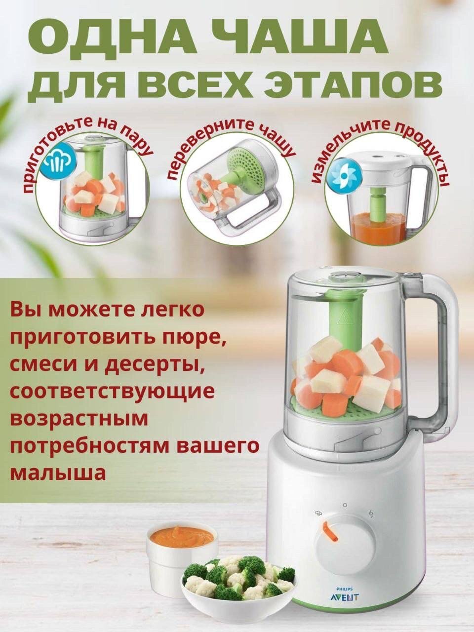 «Блендер-пароварка Philips Avent SCF870» - надежный помощник на вашей кухне!