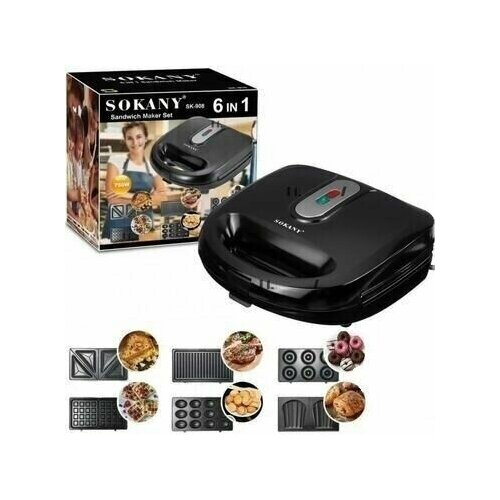 Вафельница электрическая 6в1 с антипригарным покрытием 540000₽