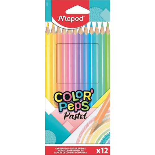 Maped Карандаши цветные ColorPeps.Pastel 12цв, трехгр, пастельные цвета