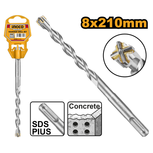 Бур по бетону SDS-plus 8х210 мм INGCO DBH1210803C INDUSTRIAL