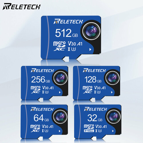 Reletech U3 A1 256 ГБ карты памяти Micro SD карты TF карты для вождения рекордер / телефон / планшет / камера / монитор / Drone, синий карта памяти cloudisk u3 16 гб 8 гб 4 гб micro sd карты высокоскоростные v30 c10 a1 sdhc для телефона планшета gopro