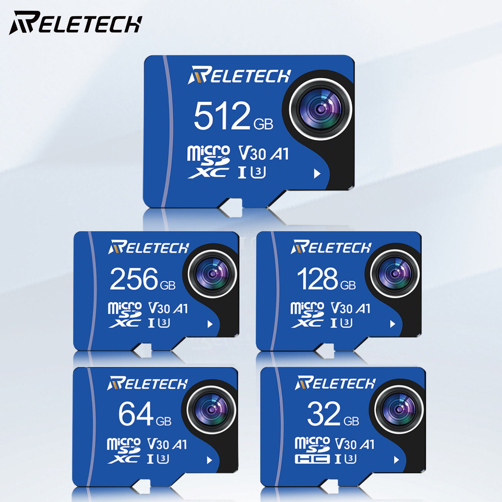 Reletech U3 A1 32 ГБ карты памяти Micro SD карты TF карты для вождения рекордер / телефон / планшет / камера / монитор / Drone, синий