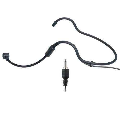 Головной микрофон для поясного передатчика NOIR-audio HS6-J3.5 с резьбой черного цвета с разъемом мини джек 3,5 мм. с резьбой моно 2-pin