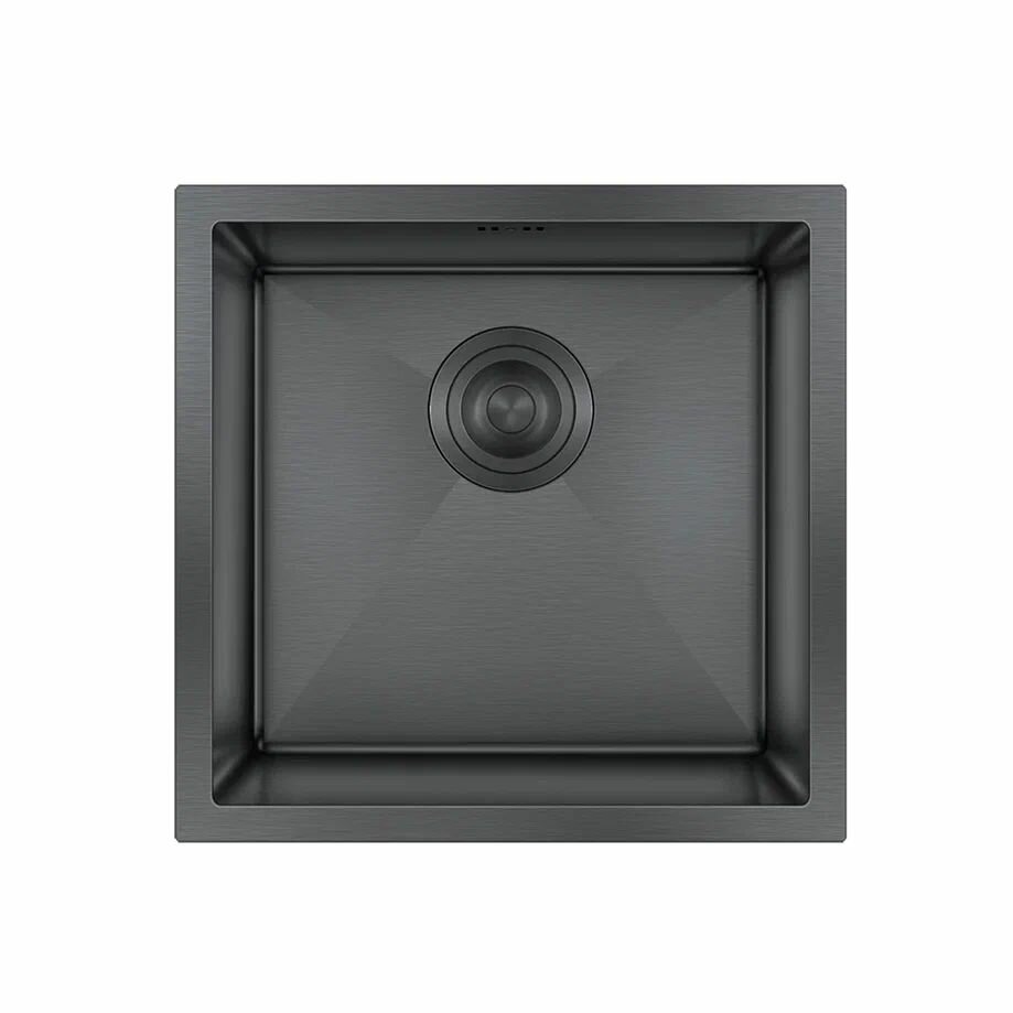 фото Мойка для кухни, раковина для кухни Hoffger 4544 Black из нержавеющей стали AISI 304, подстольная, врезная, интегрированная