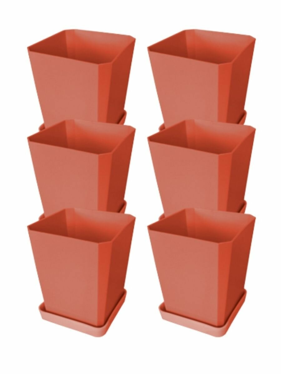 Набор горшков для рассады 6х075л терракотовый