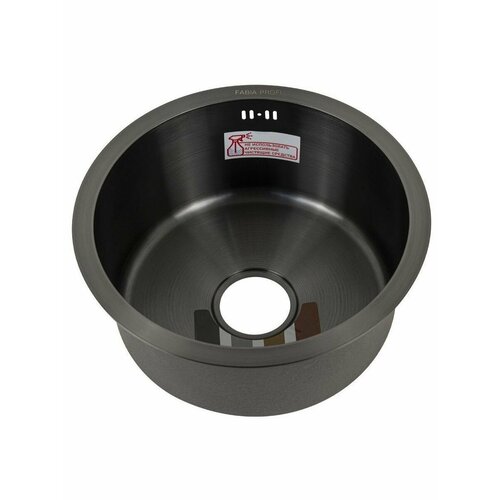 Мойка врезная круглая d 42 см графит, толщина 3,0 х 0,8 мм,