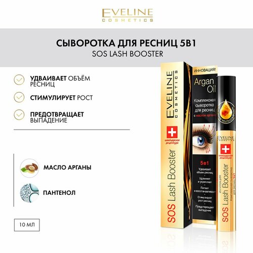 Cыворотка для ресниц 5в1 серии SOS LASH BOOSTER Комплексная, 10 мл