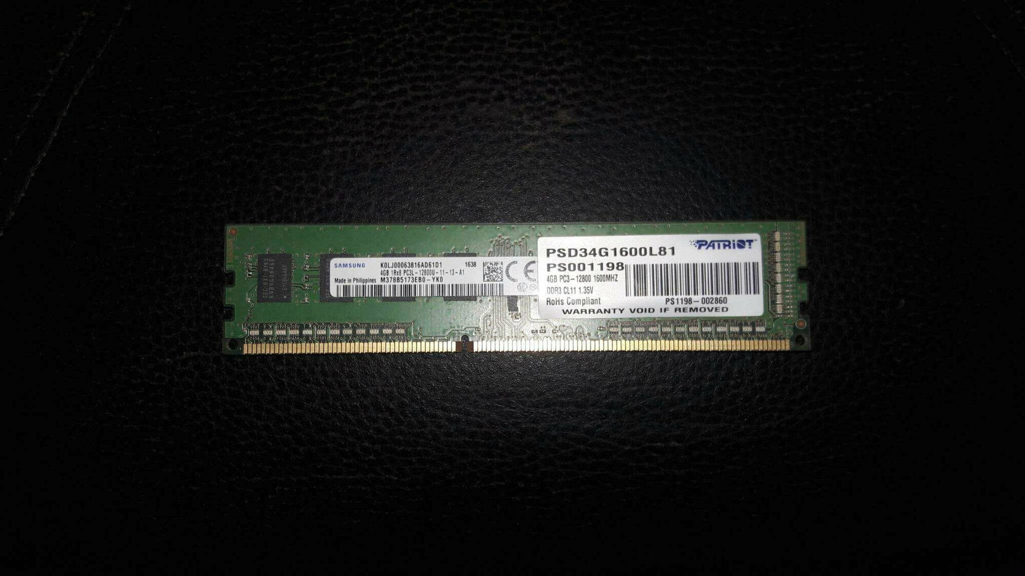 PATRIOT DDR3L PSD34G1600L81 4GB - фото №15