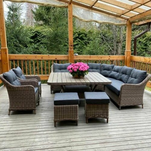 Комплект мебели из ротанга уголок сорренто обеденная группа 352000₽