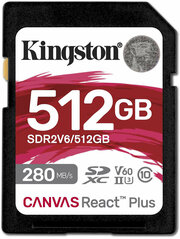 Карта памяти 512Gb SD Kingston Canvas React Plus (SDR2V6/512GB)