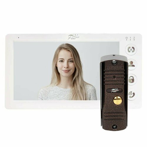 Комплект видеодомофона Fox FX-VD70N-KIT с панелью FX-CP8 (белый)