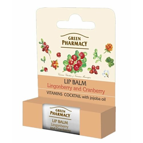 Green Pharmacy Бальзам для губ Брусника и клюква SPF10 414₽