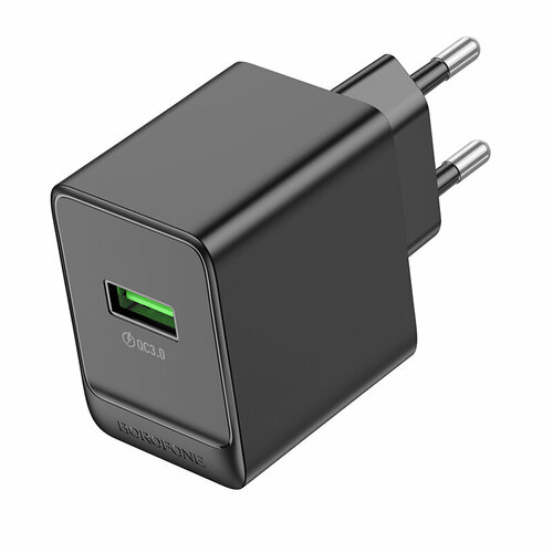 Сетевое зарядное устройство 1USB 3.0A QC3.0 18W быстрая зарядка Borofone BAS12A Black сетевое зу borofone bas12a кабель type c 1usb qc3 0 18w белое