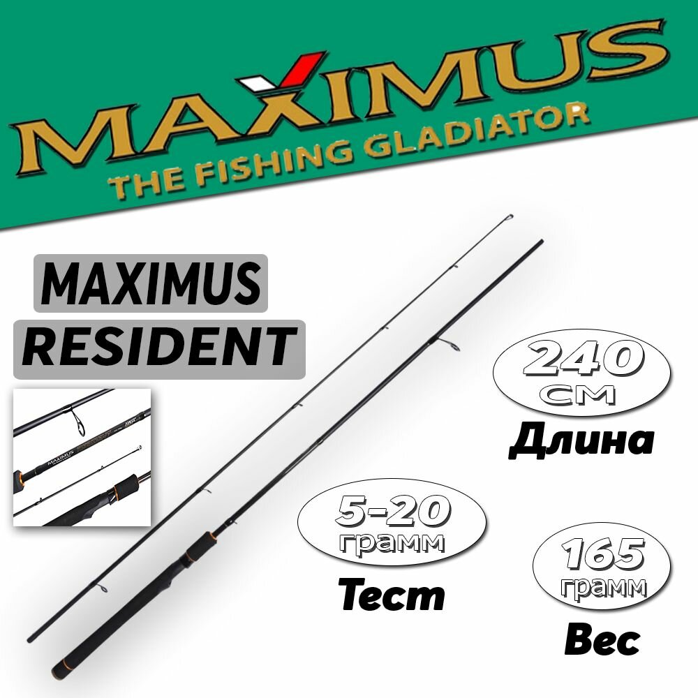 Спиннинг для рыбалки Maximus RESIDENT 24ML 2,4m 5-20g