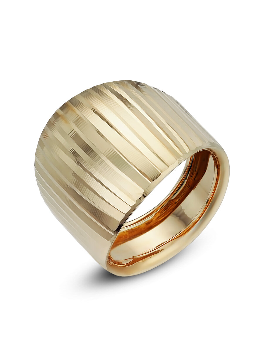 Кольцо YA ZOLOTO, желтое золото, 585 проба, размер 17.5, ширина 20 мм, желтый