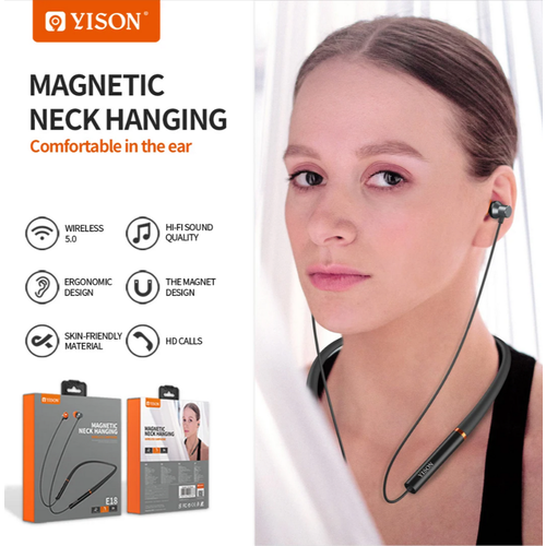 Беспроводные наушники YISON E18 Magnetic черный 1577₽