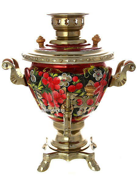 Электрический самовар 2 литра с художественной росписью "Ягодная полянка" арт. 103537