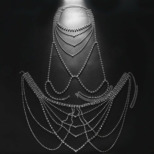 Комплект украшений WASABI jewell, длина 43 см, 2 шт., серебряный