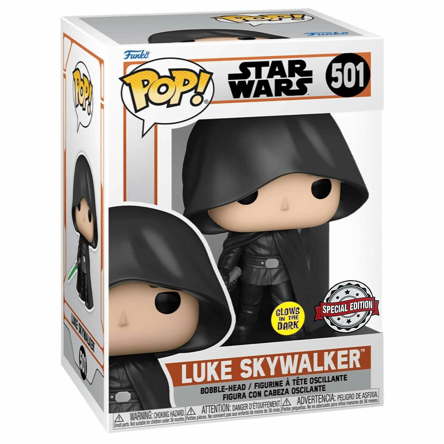 Фигурка Funko POP! Bobble Star Wars Mandalorian Luke Skywalker Hooded (GW) (Exc) (501) 61011