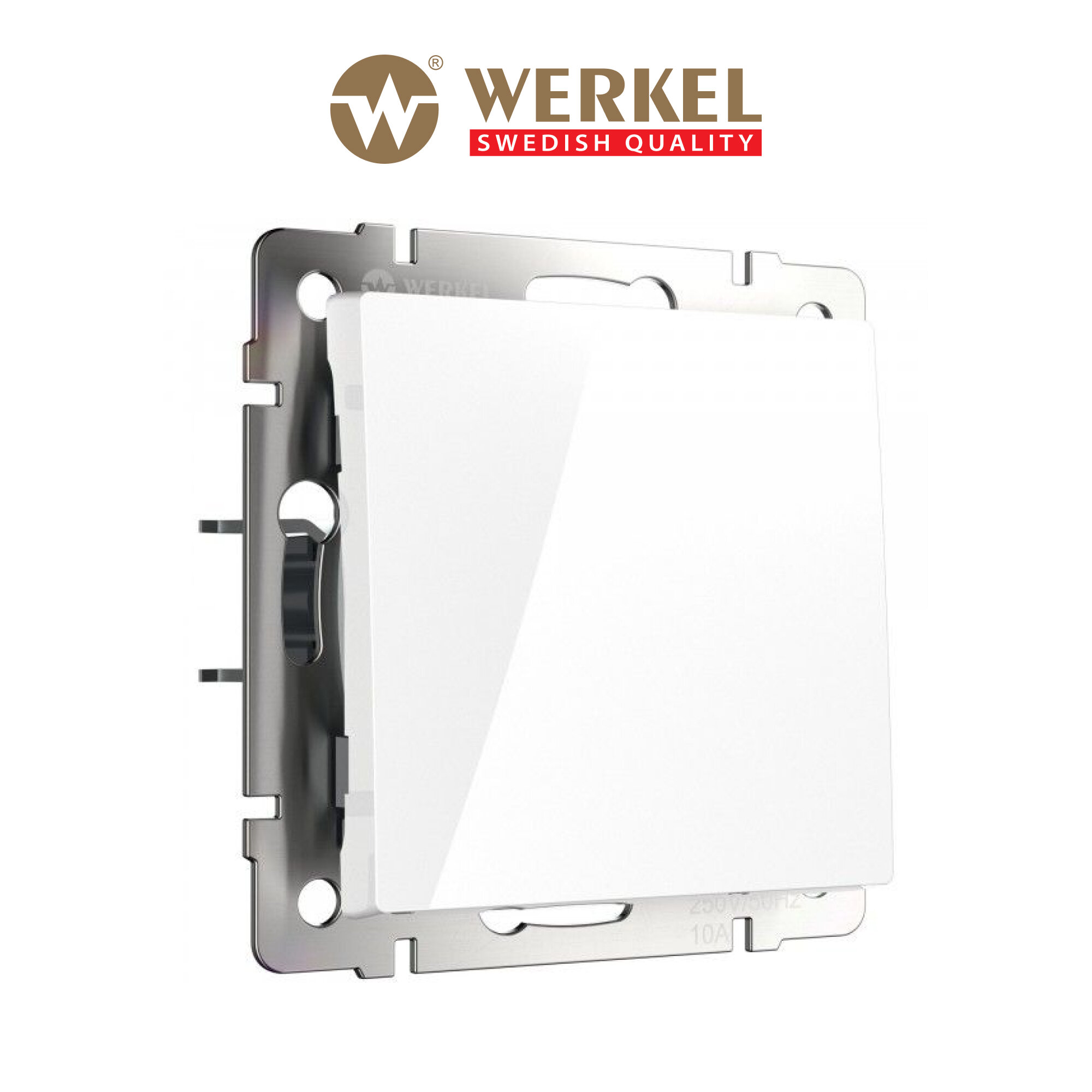 Проходной выключатель/переключатель одноклавишный Werkel W1112001 белый IP20