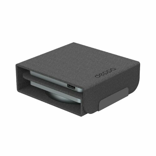 Беспроводная зарядка для телефона 22Вт 3 в 1 Crystal MagSafe Fold Travel QI черная, Deppa 23153-OZ/ Без заводской упаковки черный