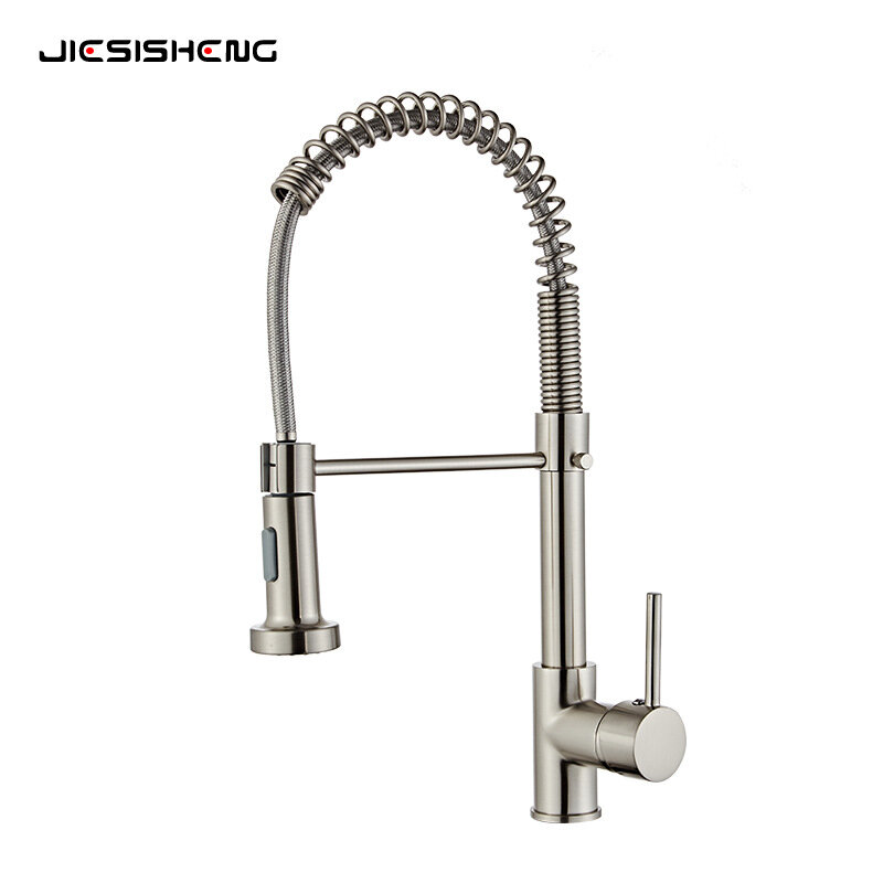 фото Матовый золотой американский пружинный выдвижной кран бытовая кухонная раковина с защитой от брызг горячей и холодной воды оптом