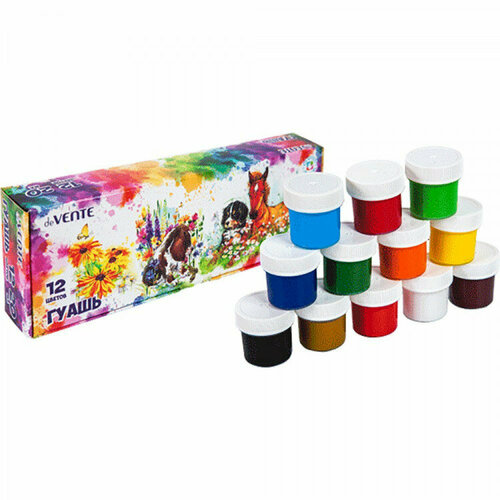 Гуашь 12 цветов deVENTE 20мл Animals арт 8075006 350₽