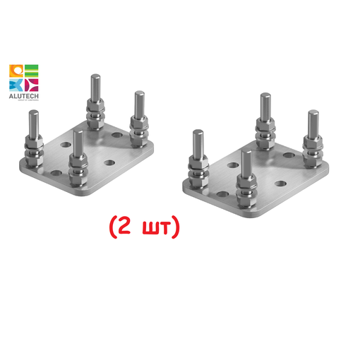 Комплект (2шт) подставок регулируемых роликовых опор для балок 70х60х3,5 (Alutech) / Комплектация для откатных ворот