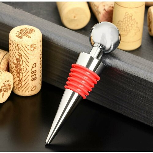 Пробка для бутылки 9 см цвет красный 285₽