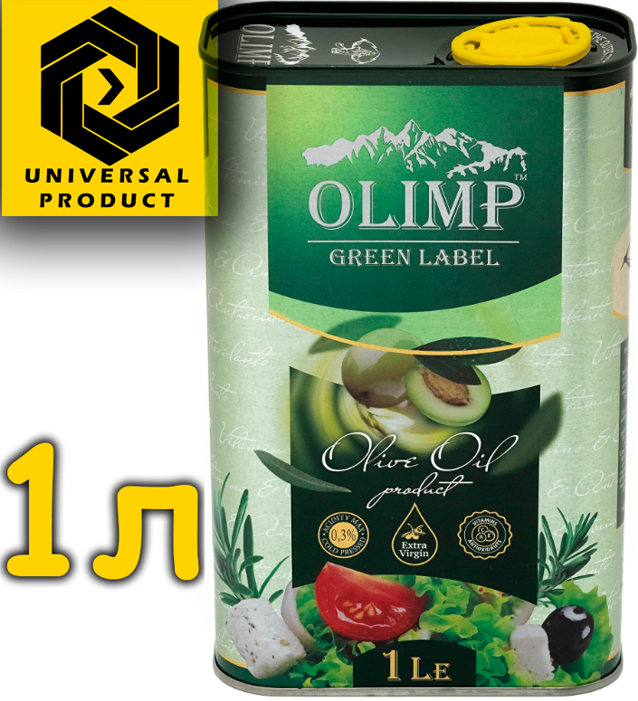 Масло Оливковое Нерафинированное OLIMP Green Label Extra Virgin Высший Сорт 1л (Греция)