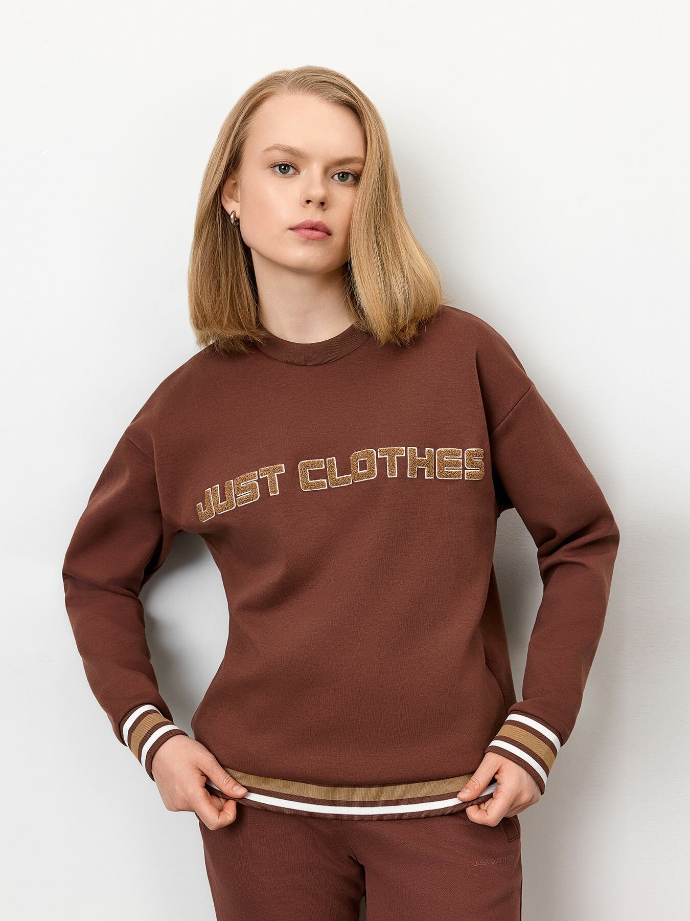 Толстовка JUST CLOTHES, размер M, , коричневый