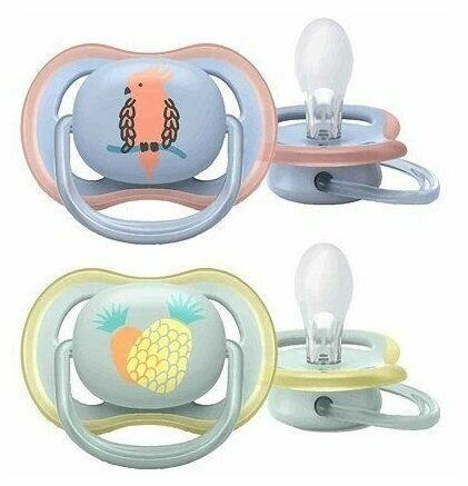 фото Пустышка силиконовая ортодонтическая Philips AVENT Ultra Air SCF085/17 6-18 м, 2 шт.