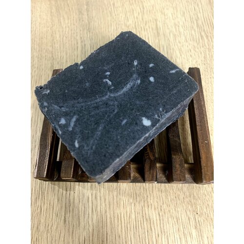 Натуральное мыло чёрное с углем от черных точек и акне, угрей, прыщей