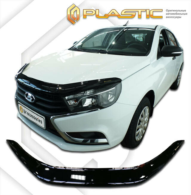 Дефлектор капота Classic черный ВАЗ Lada Vesta, Vesta Sport седан Год выпуска 2015-н. в.